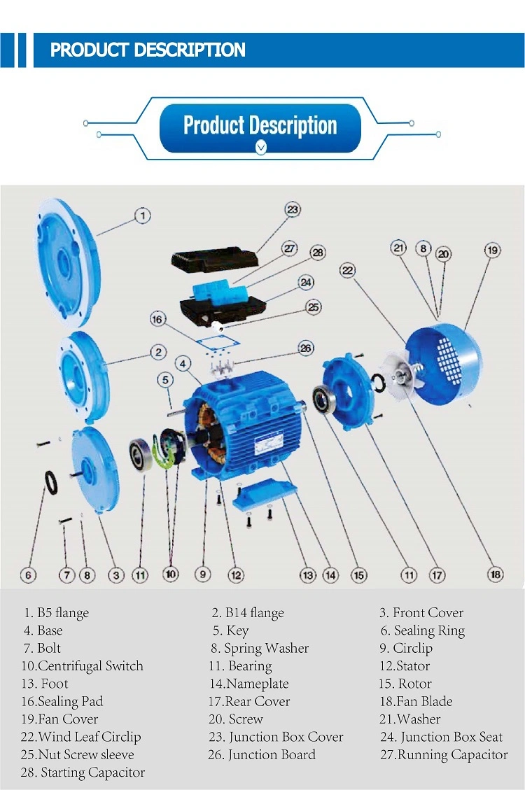 YZR YZ YZP series Hoisting Wound Rotor 45KW AC Electric Motor